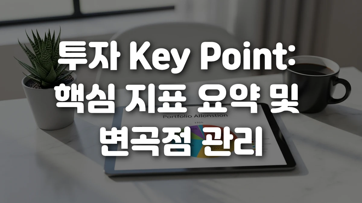 투자 Key Point 핵심 지표 요약 및 변곡점 관리