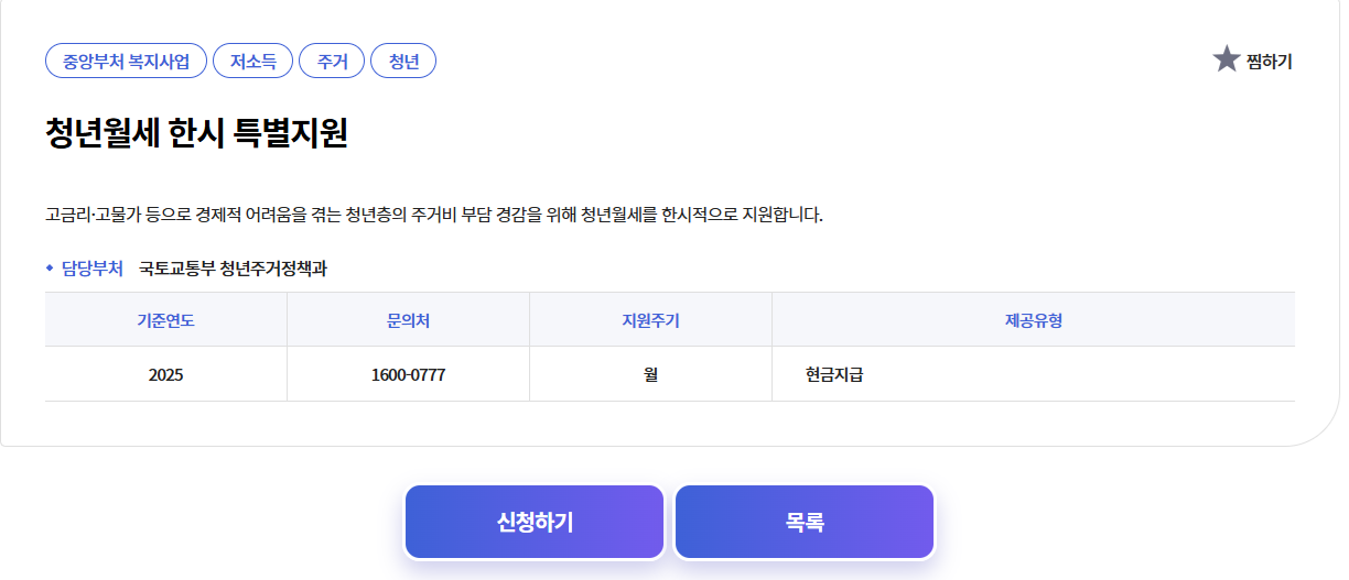 청년월세 특별지원