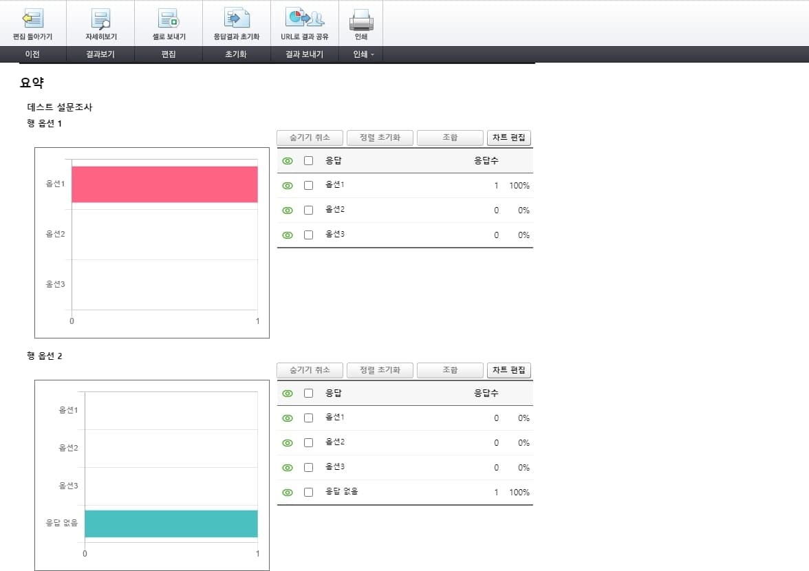 네이버 폼 설문조사 요약 보기