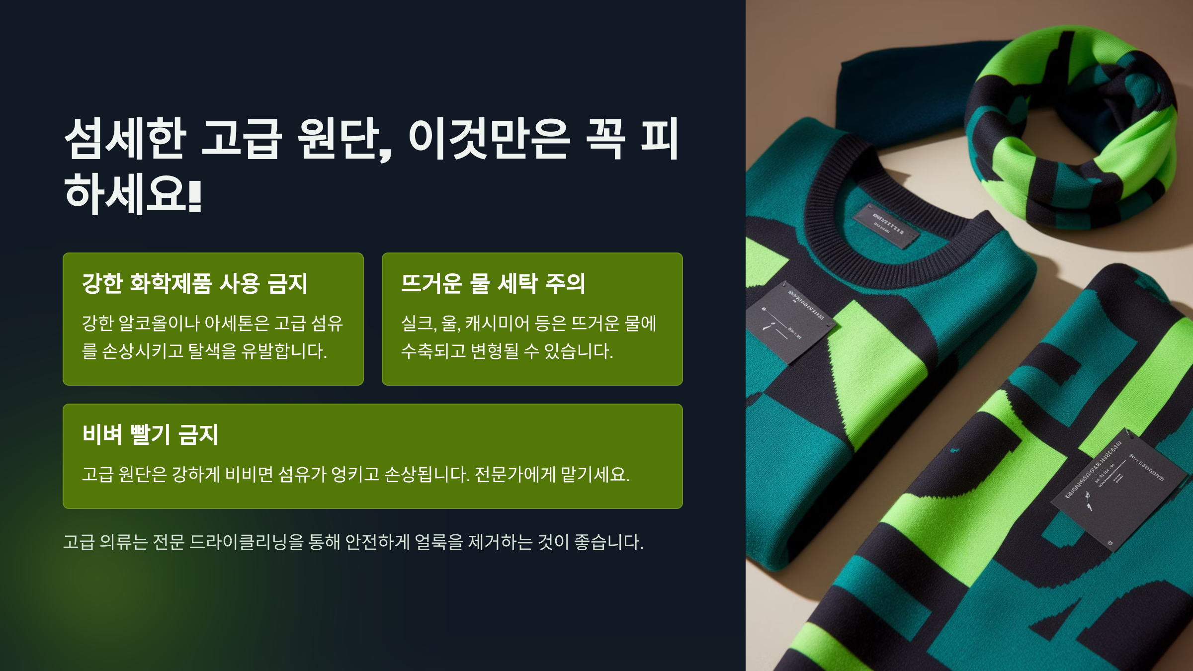 고급 원단에 하면 안 되는 실수 TOP3