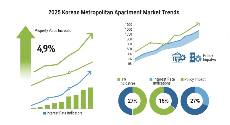 2025년 수도권 부동산 시장 트렌드 및 주요 정책을 시각적으로 보여주는 인포그래픽