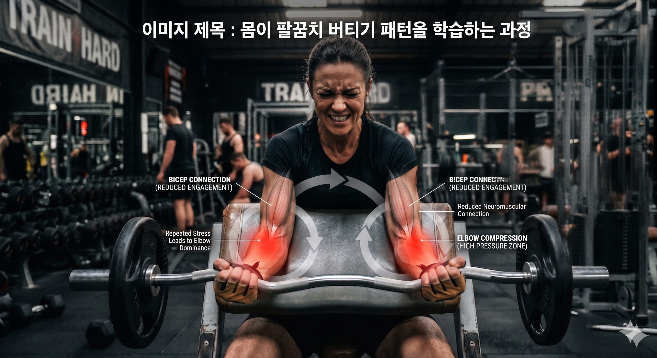 몸이 팔꿈치 버티기 패턴을 학습하는 과정