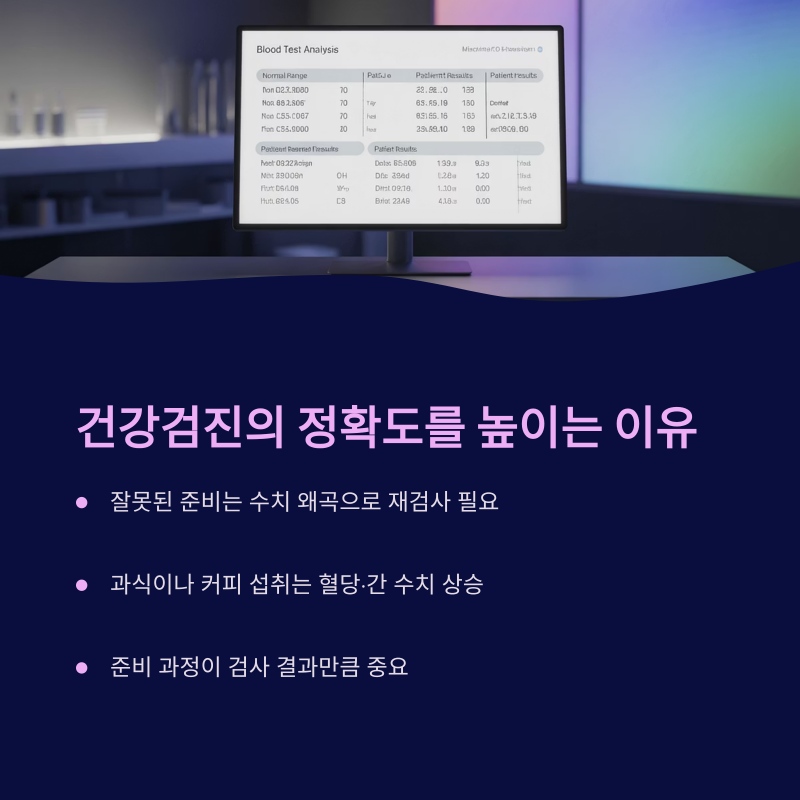 건강검진 정확도를 높이기 위한 사전 준비 이유 설명
