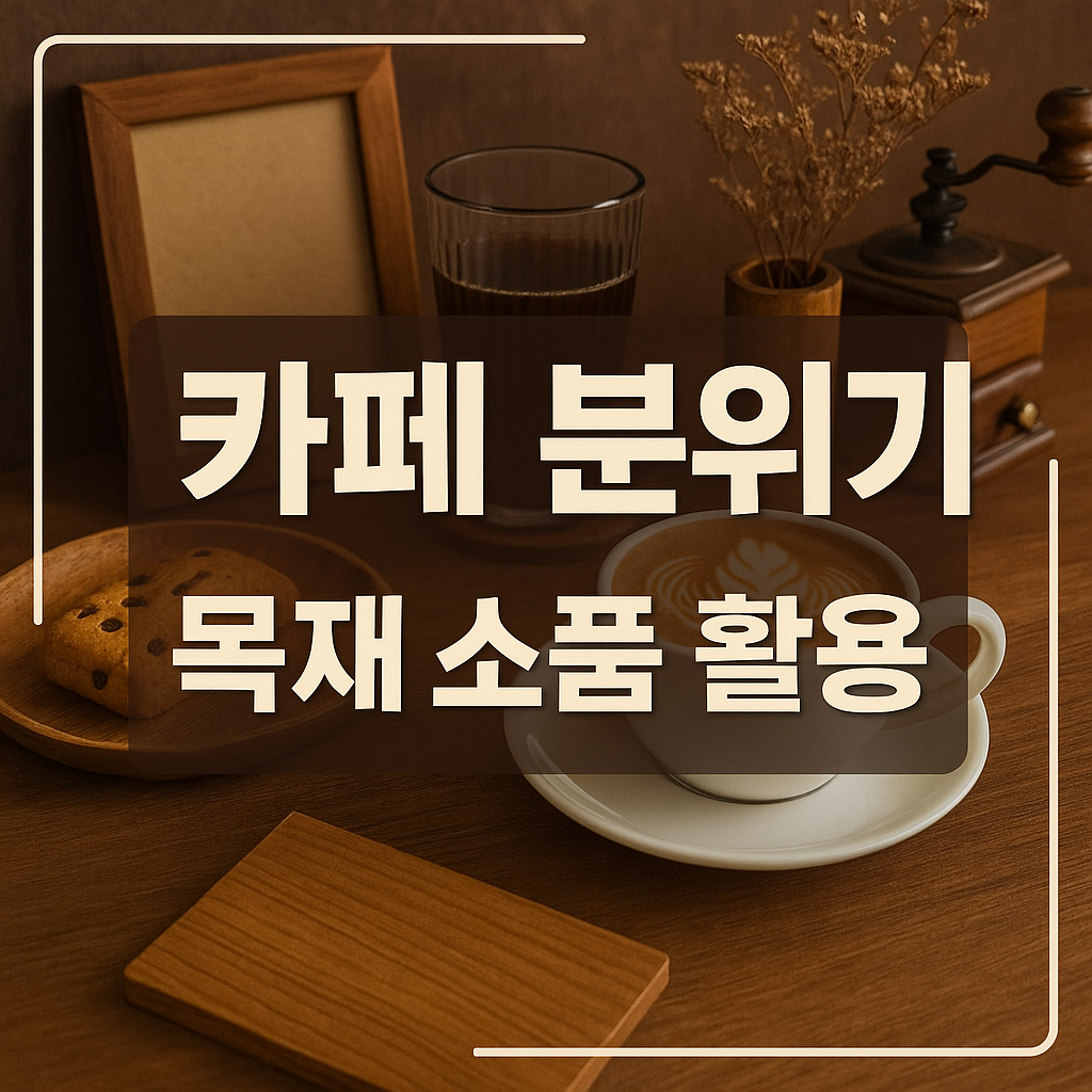 카페 분위기 목재 소품 활용