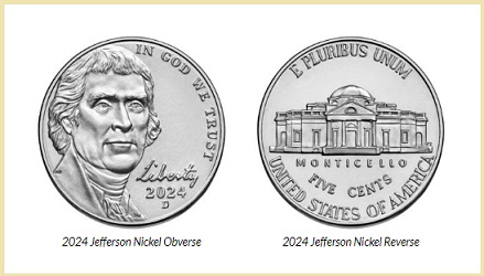 제퍼슨 대통령이 그려진 니켈