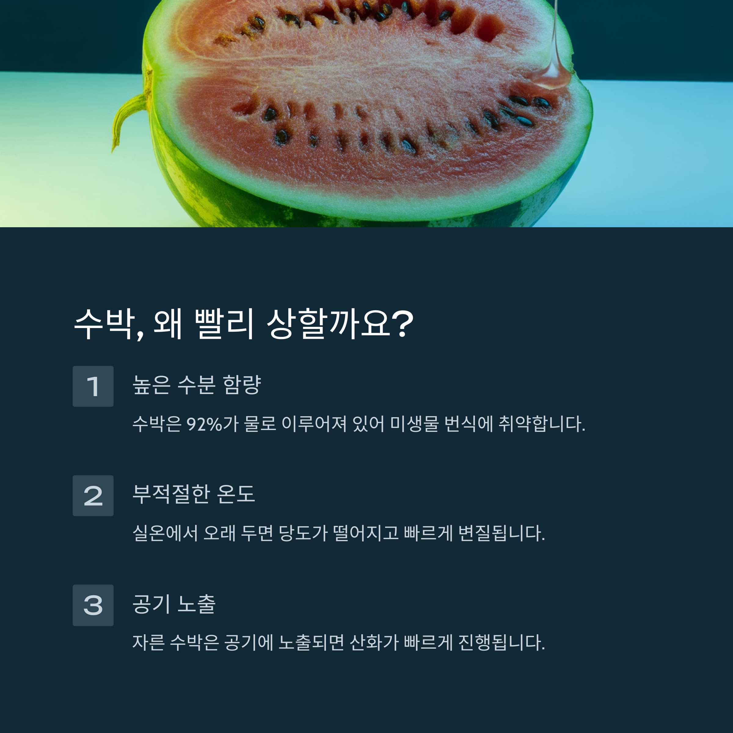 수박, 왜 빨리 상할까요? 🤔