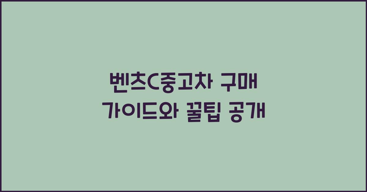 벤츠c중고차