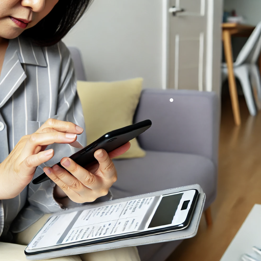 스마트폰을 이용해 학부모 부담금을 관리하는 부모의 일상