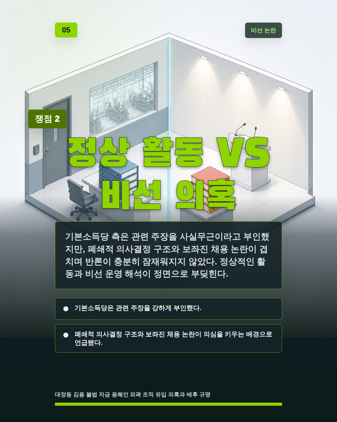 정상 활동 VS 비선 의혹
