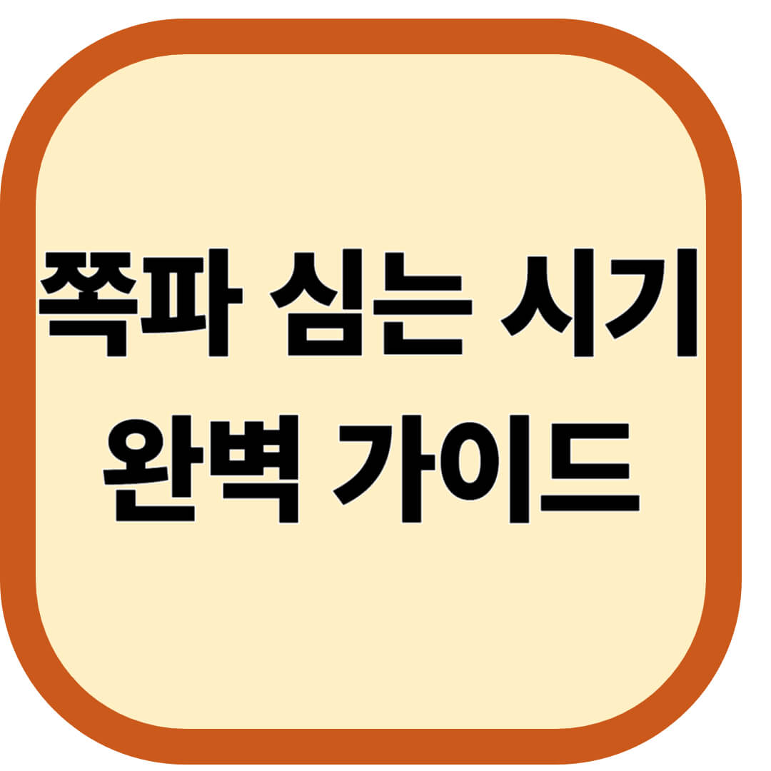 쪽파 심는 시기 완벽 가이드