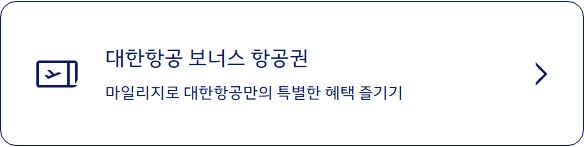 마일리지를 통해 대한항공 항공편에만 적용되는 보너스 항공권 혜택 소개
