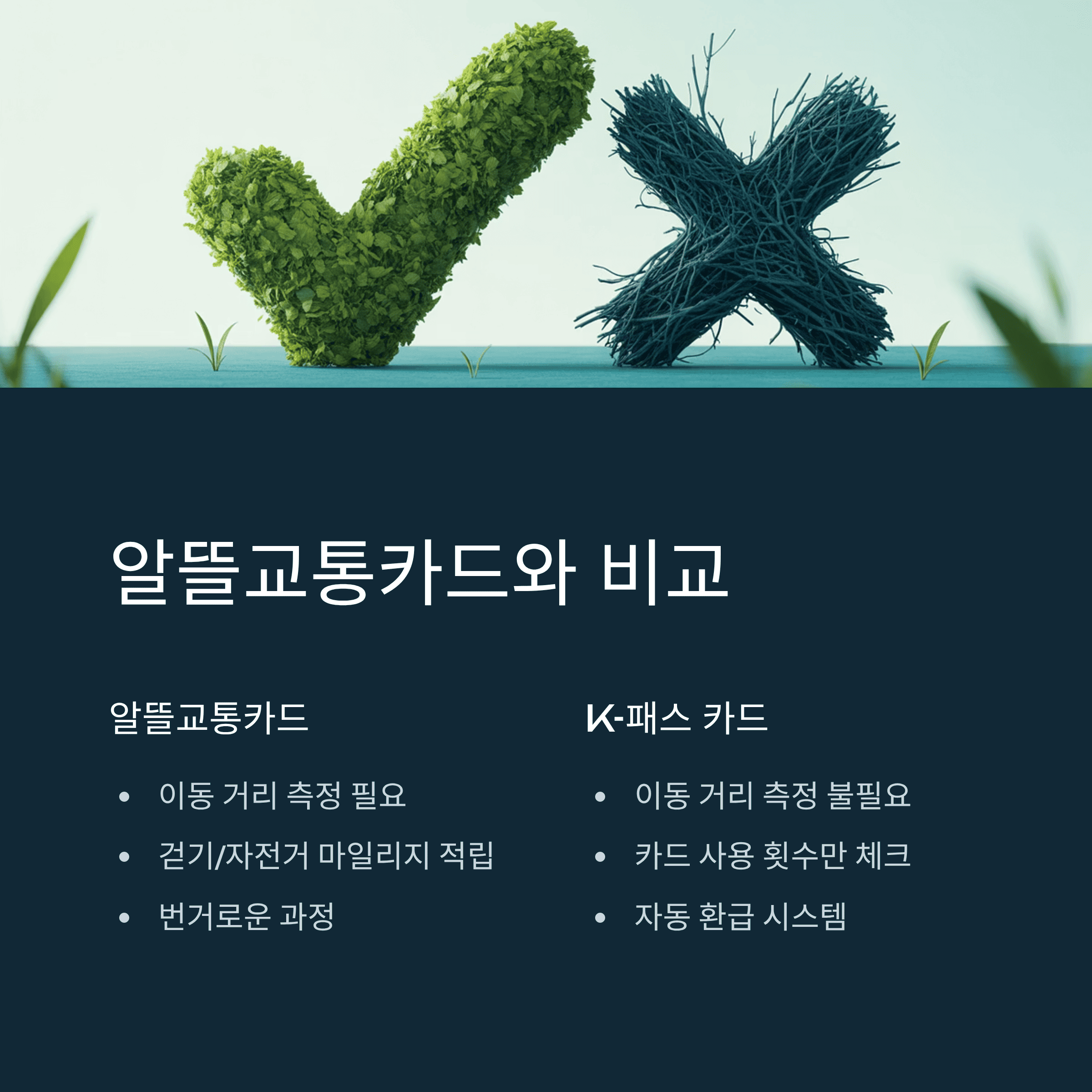K-패스 카드 알뜰 교통 카드와 비교