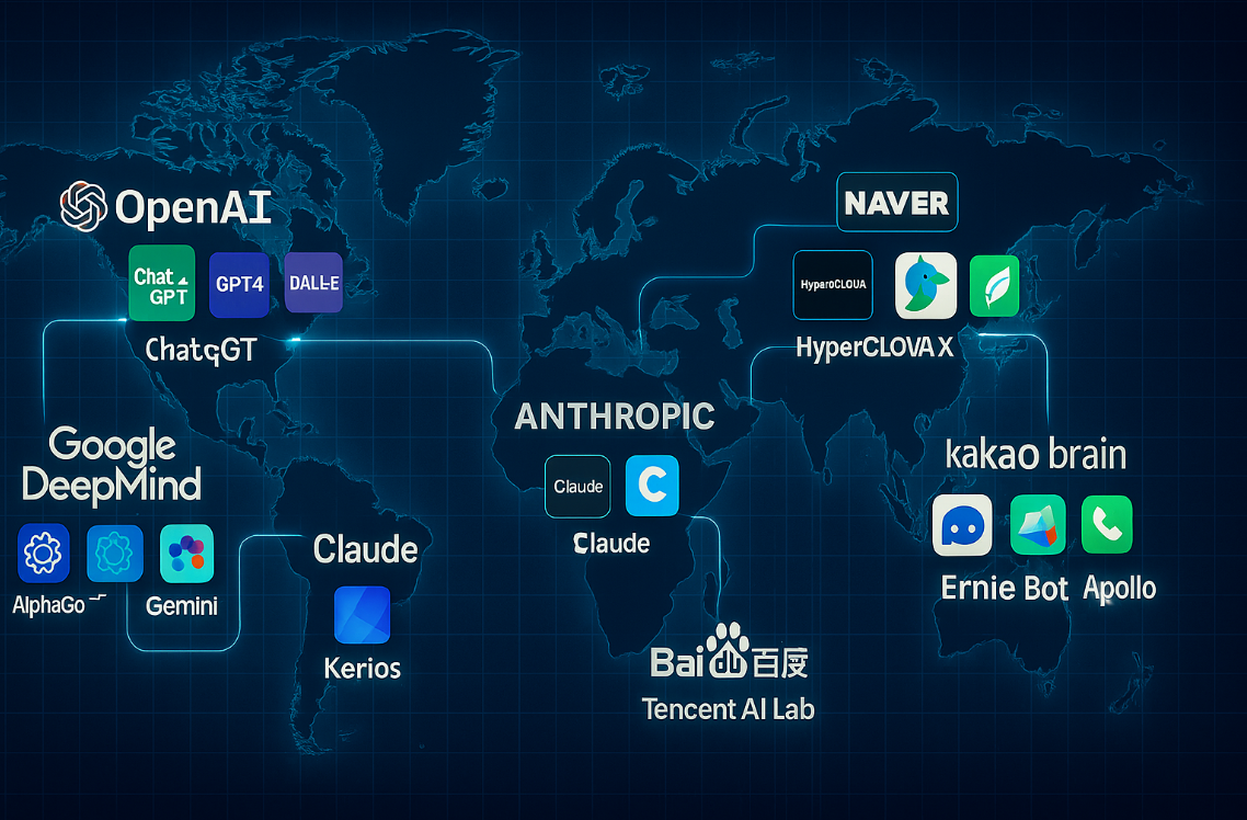 미국, 한국, 중국의 주요 AI 기업