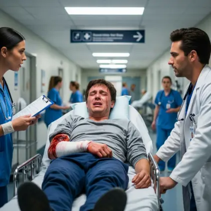 상처에 병원에 간 한사람