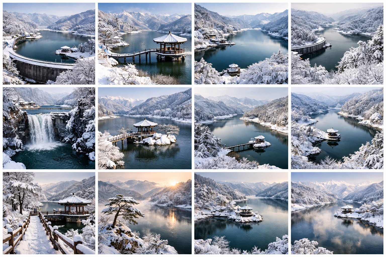 비룡담저수지 설경 겨울풍경, 힐링여행, 사진명소