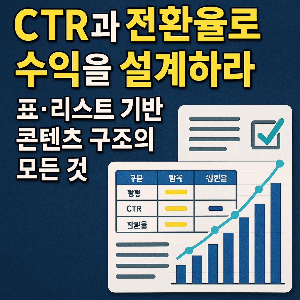 CTR과 전환율로 수익을 설계하라 &ndash; 표&middot;리스트 기반 콘텐츠 구조의 모든 것