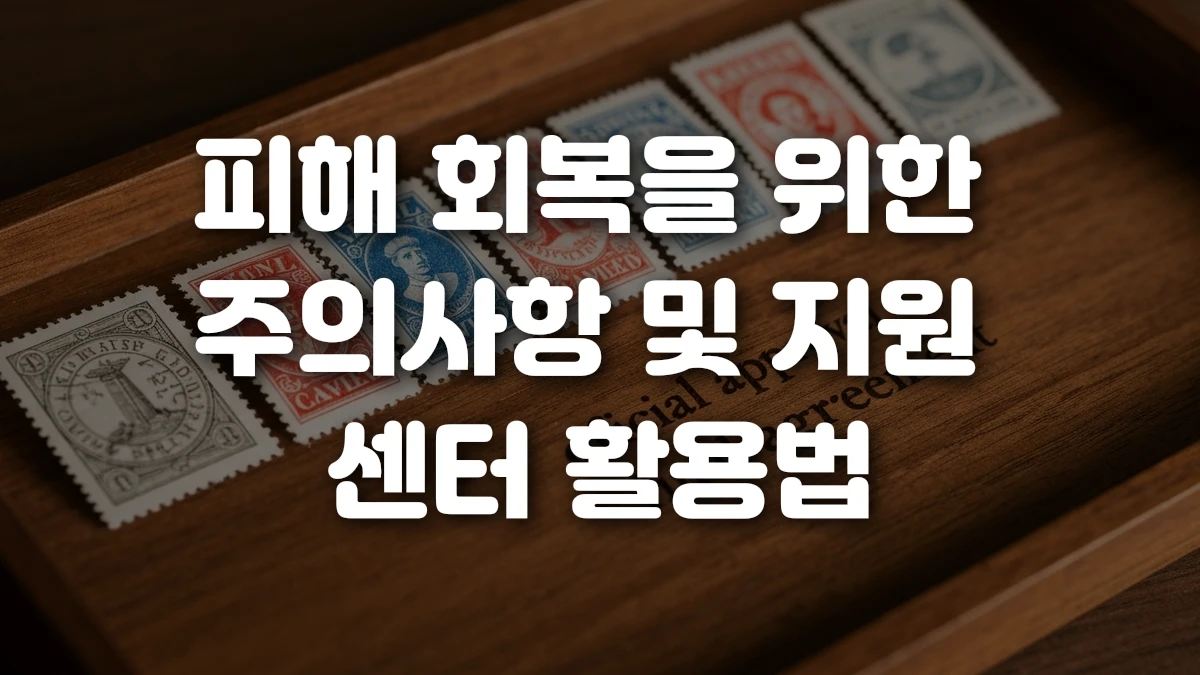 피해 회복을 위한 주의사항 및 지원 센터 활용법