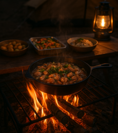 캠핑 요리 음식 관련 사진