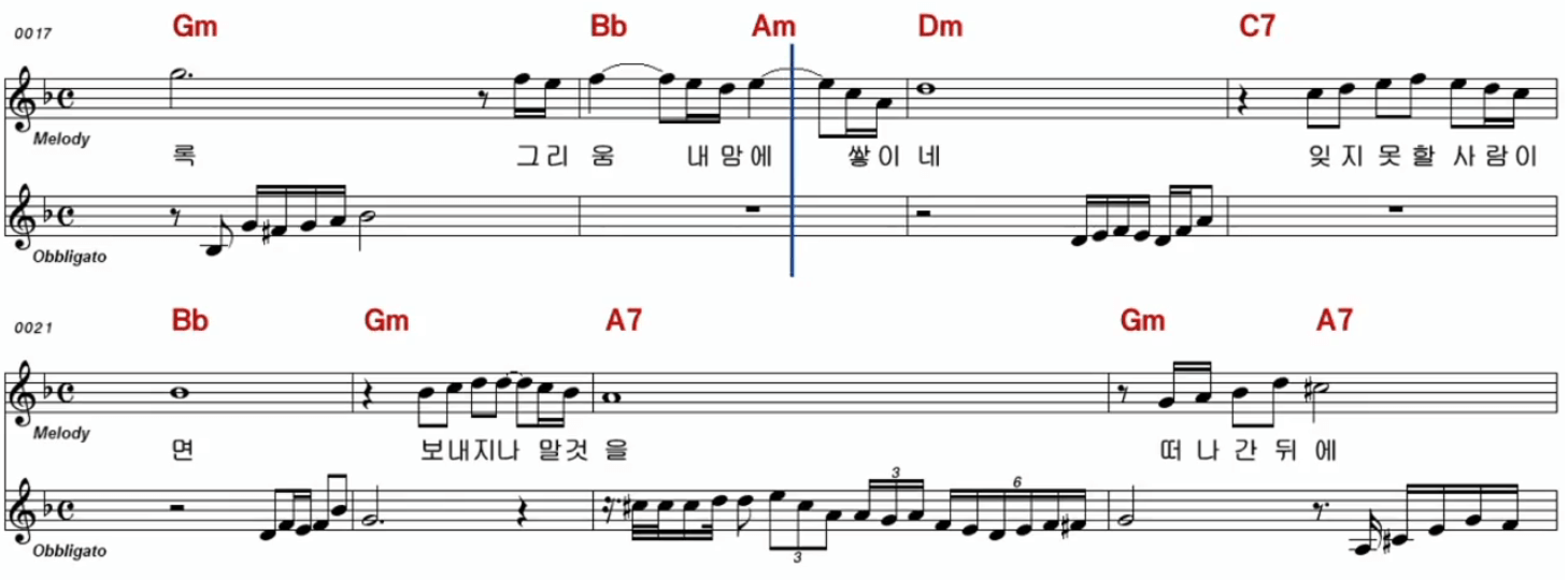 김미성 아쉬움 악보