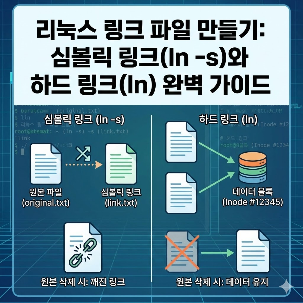 리눅스 링크 파일 만들기 : 심볼릭 링크(ln -s)와 하드 링크(ln) 완벽 가이드