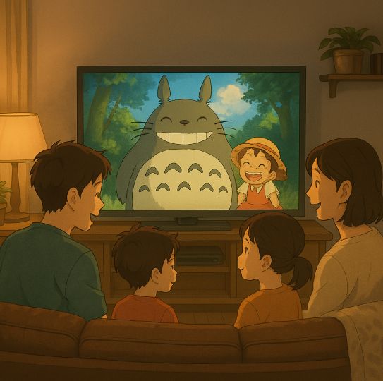 가족이 보는 지브리관련 사진