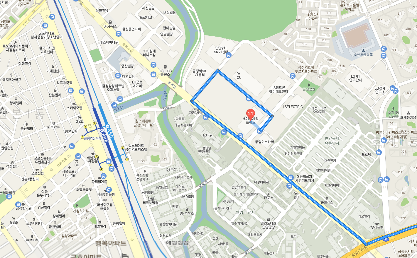 안양 호계 지식산업센터 가는길