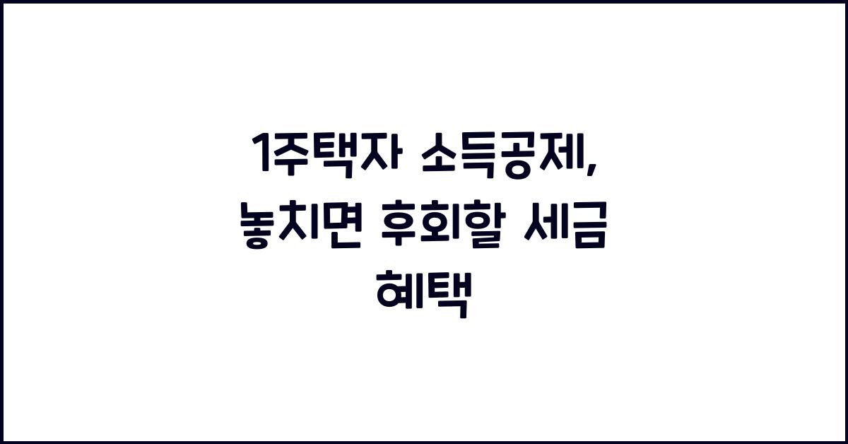 1주택자 소득공제