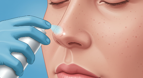 국소 마취제(리도카인)를 코 점막에 도포