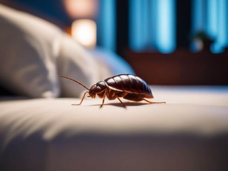 침대 위에 빈대 그림