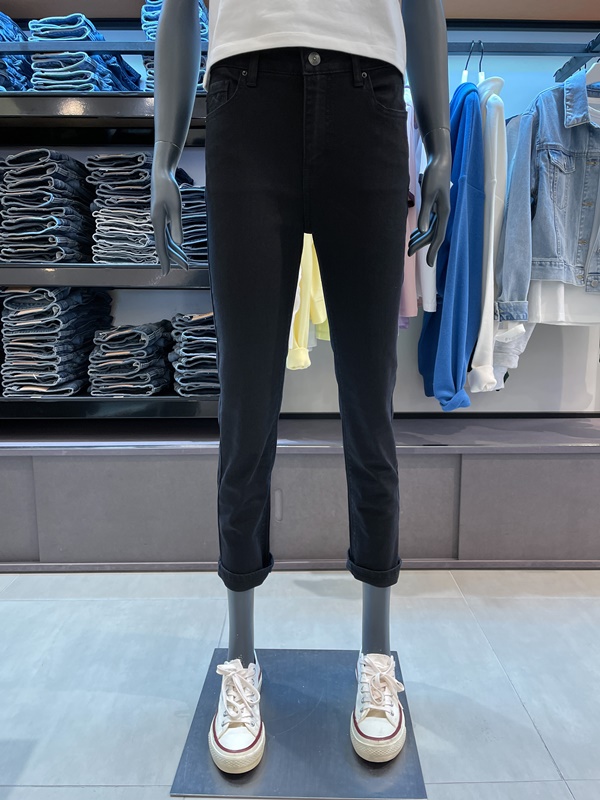 PLAC 플랙진 PJTO5HAD803 여성 하트 슬림 스트레이트핏 데님 팬츠 사계절 블랙진 HART D80 BLACK RINSED