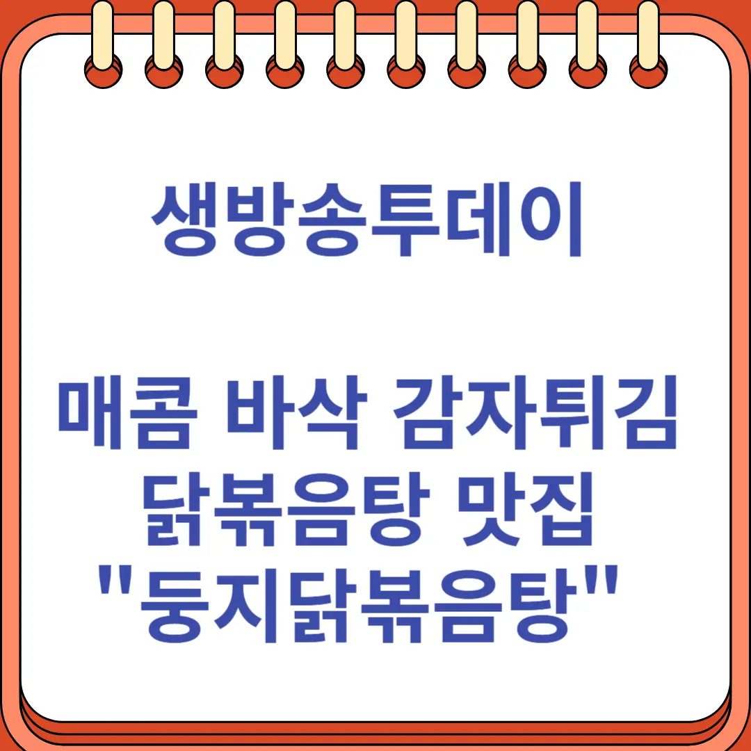 생방송투데이 매콤 바삭 감자튀김 닭볶음탕 홍대 맛집