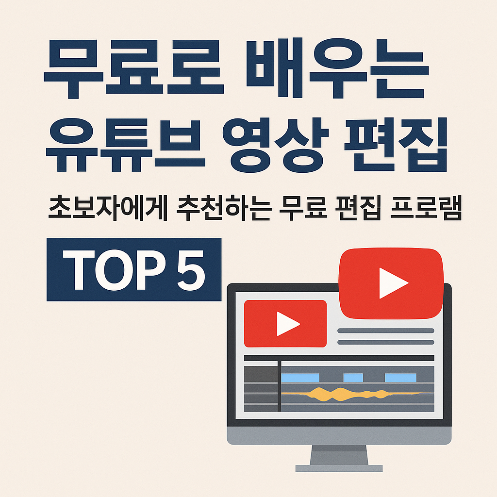 무료로 배우는 유튜브 영상 편집|초보자에게 추천하는 무료 편집 프로그램 TOP 5