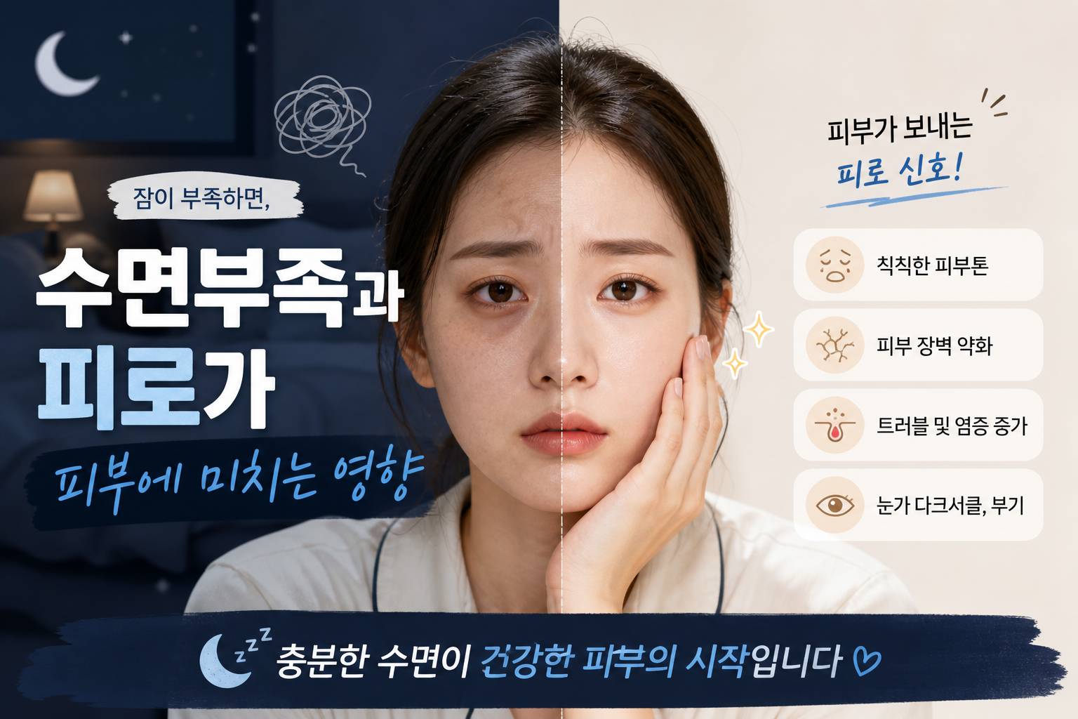 수면 부족과 피로가 피부에 미치는 영향