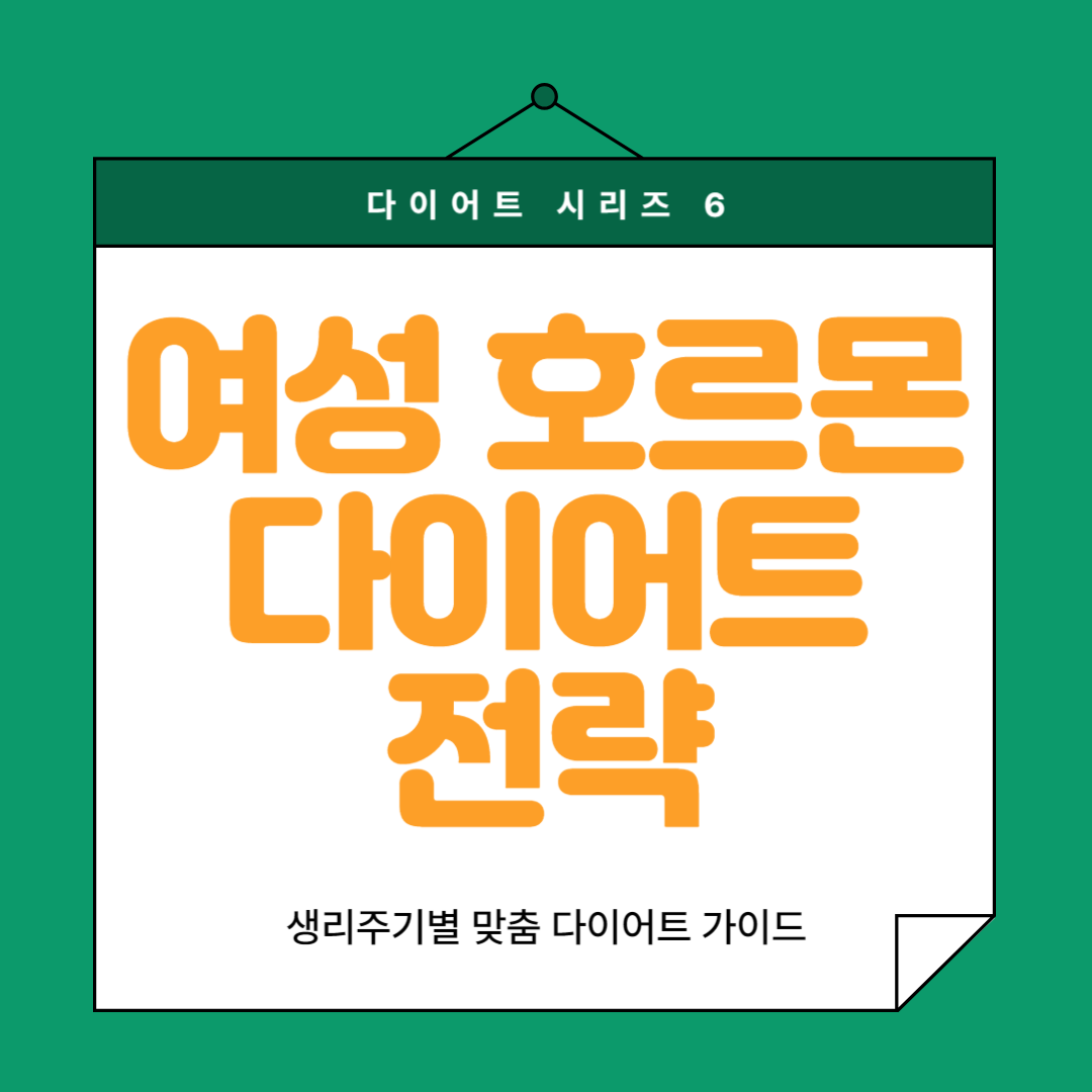 여성 호르몬 주기에 맞춘 다이어트 전략 안내 포스터 - 생리주기별 맞춤 다이어트 가이드를 소개하는 다이어트 시리즈 이미지