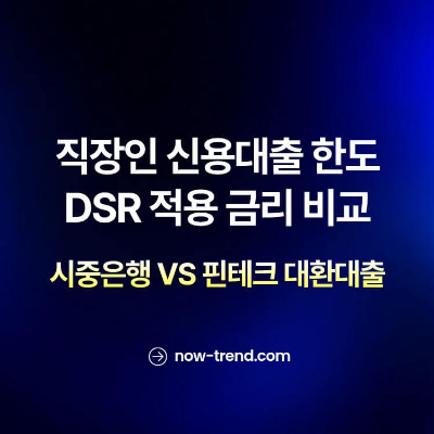 직장인 신용대출 한도 &amp; DSR 적용 금리 비교 썸네일