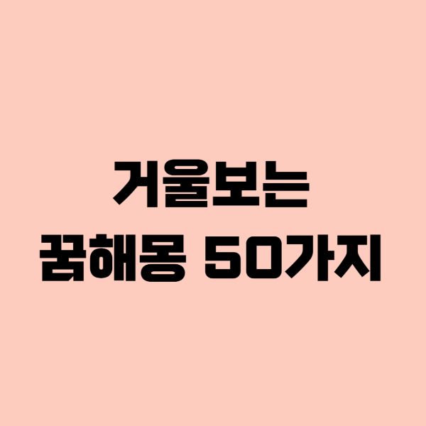 거울보는꿈해몽