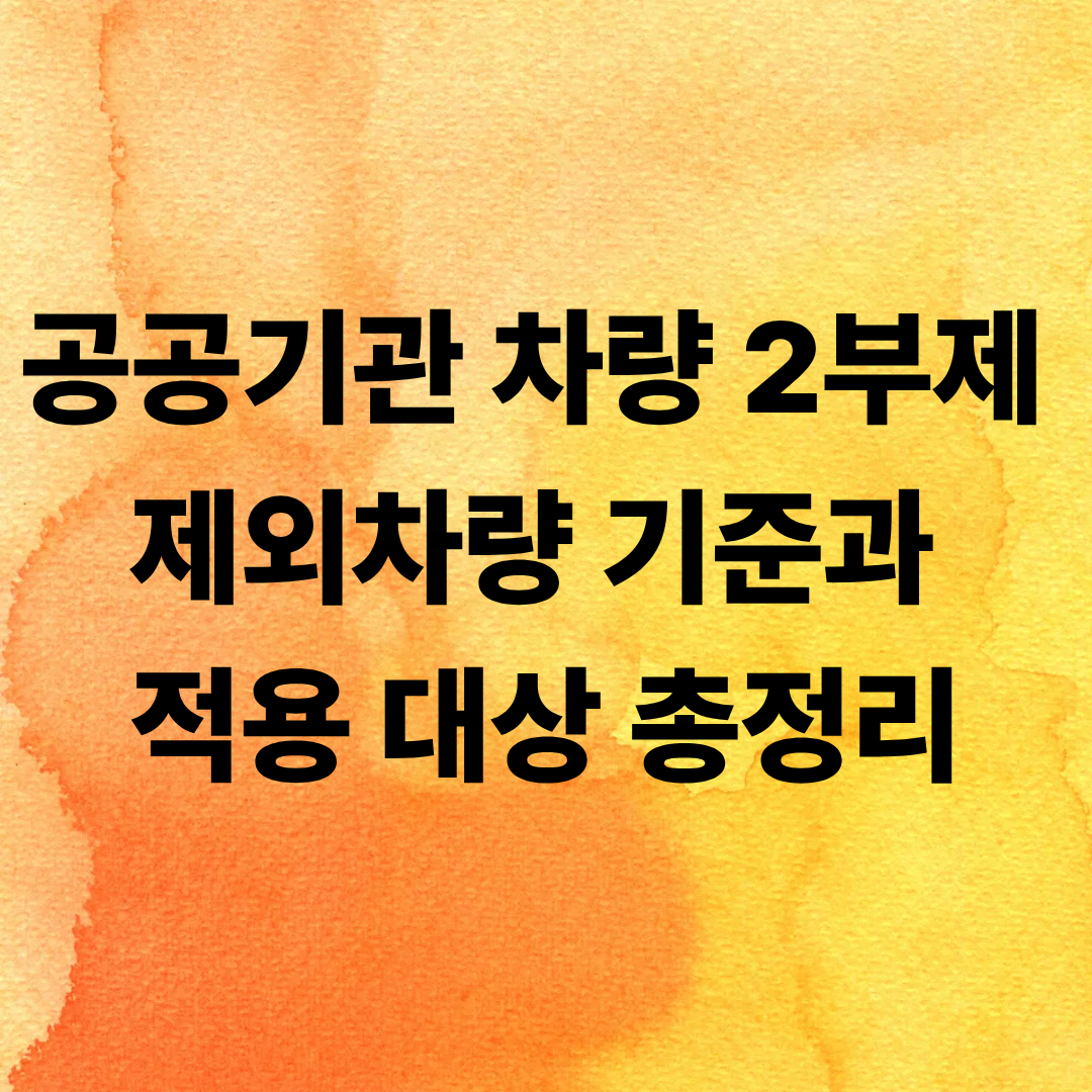공공기관 차량 2부제 제외차량