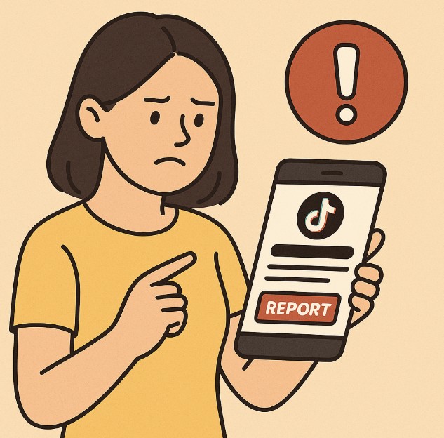 틱톡 계정 정지, 신고 사진 관련.