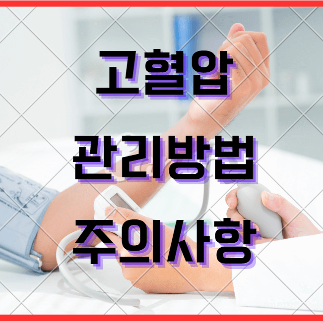 고혈압 관리방법 식습관개선
