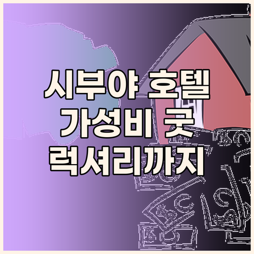 도쿄 시부야 호텔 추천 가성비부터 럭