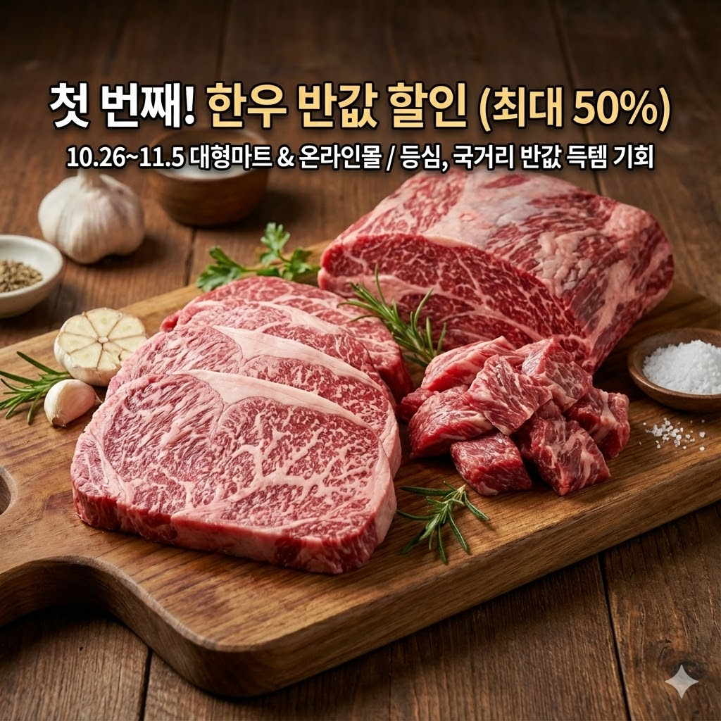 10.26~11.5 대형마트 &amp; 온라인몰 / 등심, 국거리 반값 득템 기회