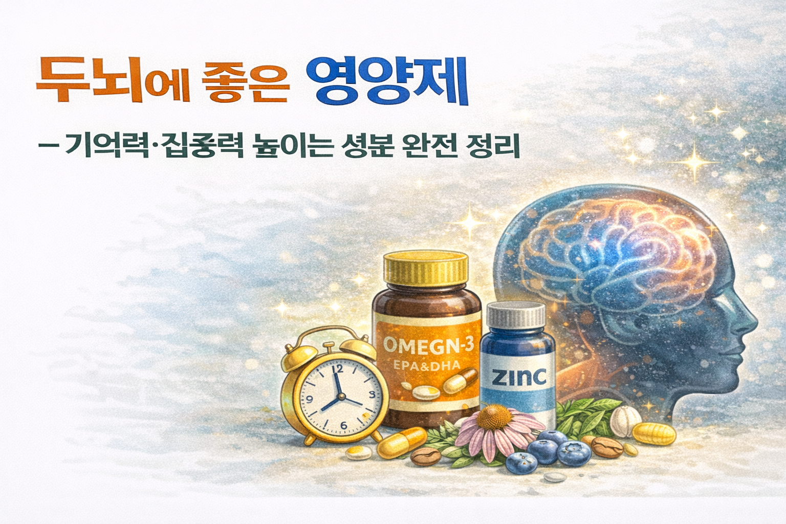 두뇌에 좋은 영양제: 기억력&middot;집중력 높이는 성분 완전 정리
