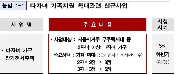 서울시 다자녀 혜택 기준 완화