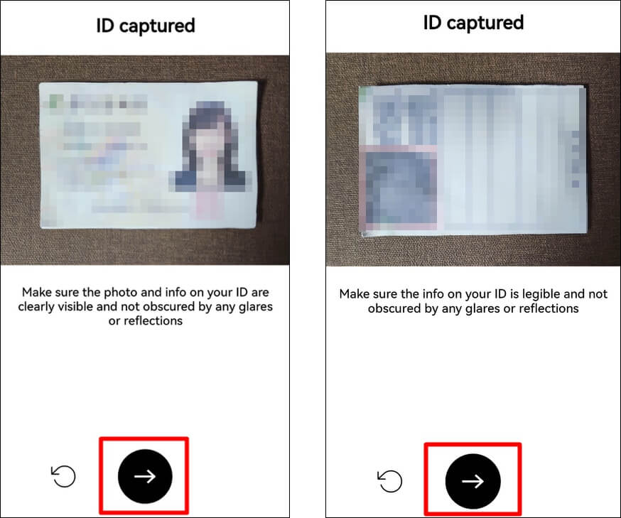 신분증 앞면과 뒷면 촬영하기