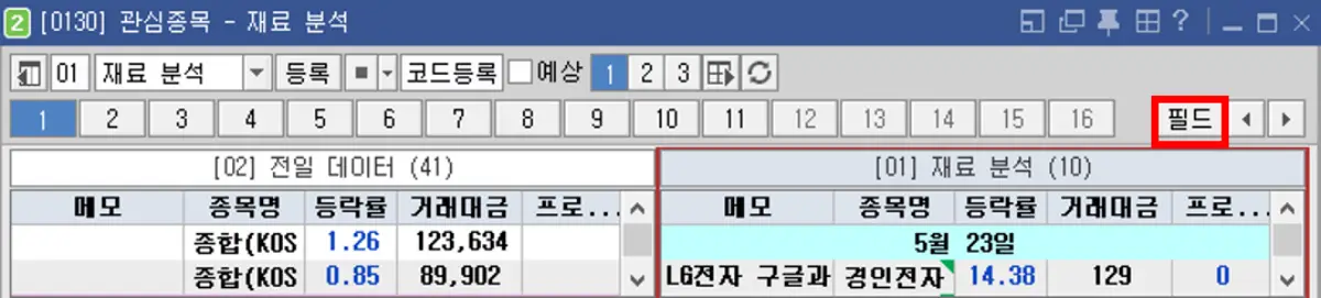 관심종목 설정 (1)