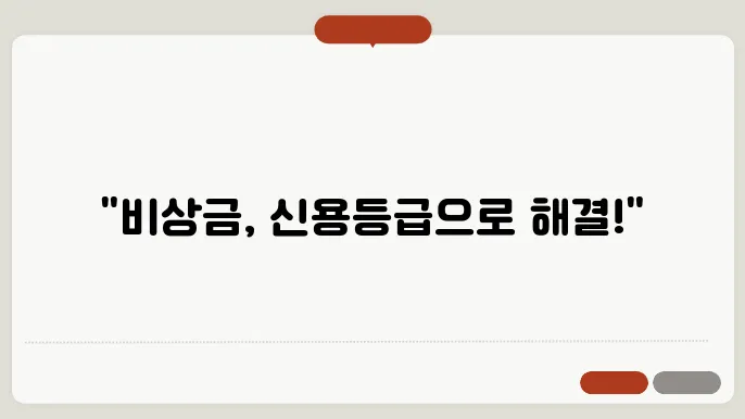 카카오뱅크 비상금대출 신용등급 조쫄용