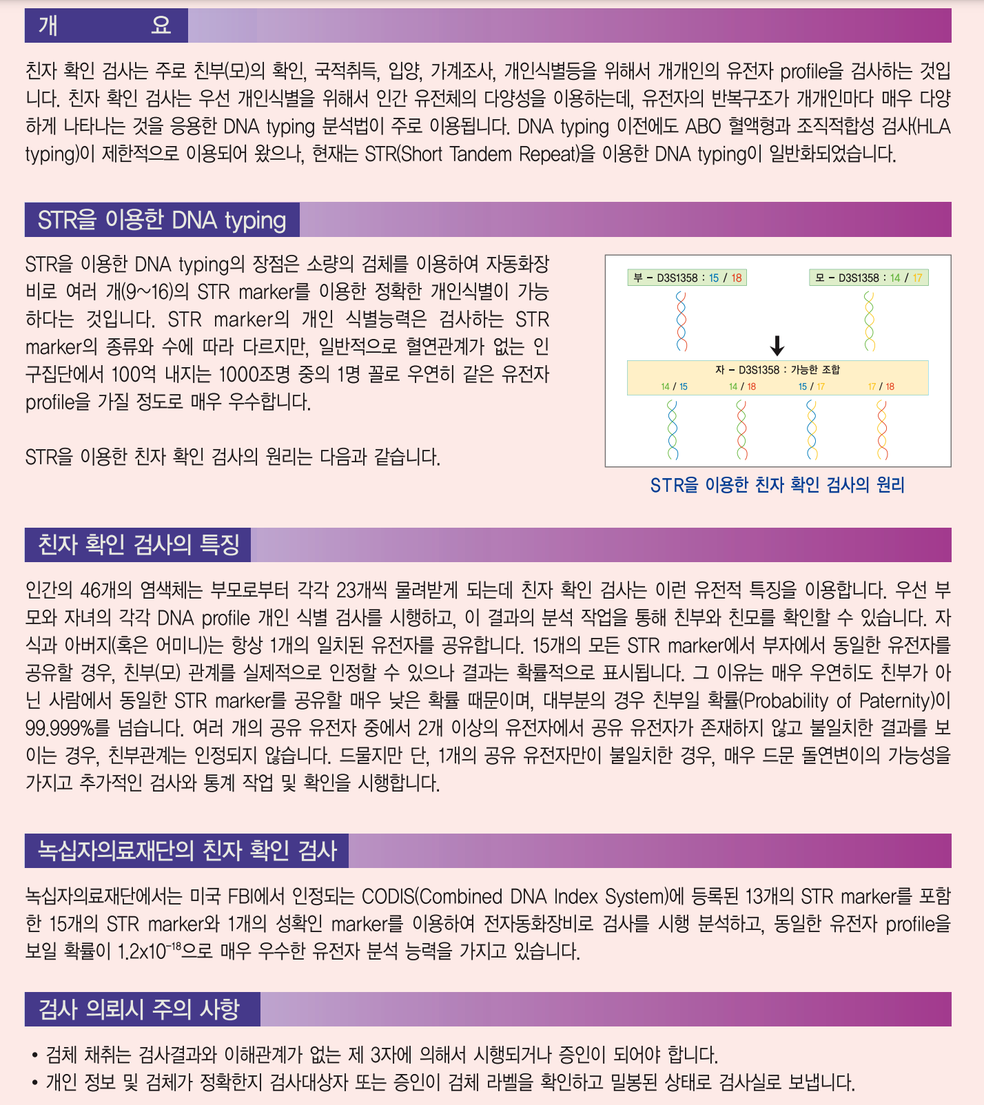 녹십자 유전자 검사 기준 절차 특징