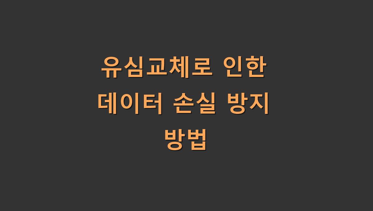 유심교체로 인한 데이터 손실 방지 방법