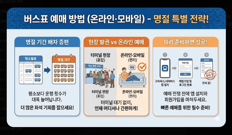 설날 버스표 예매(연휴 일정, 방법)(2026년 + 꿀팁)