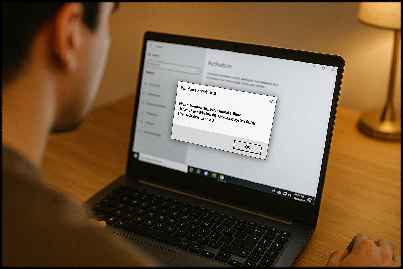 윈도우 정품 인증 오류 화면